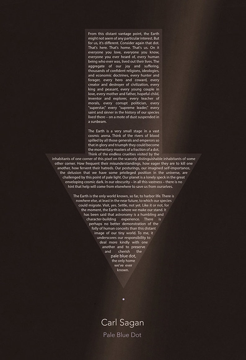 Carl Sagan Pale Blue Dot Poster 8x10, 11x17, or 13x19 image 1