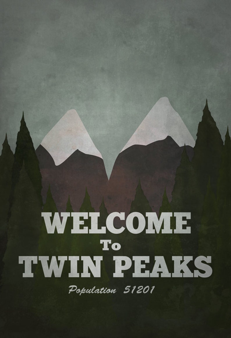 Targa Metallica Welcome To Twin Peaks | Cartello Parete Vintage | Medium 28x20 Cm Con Adesivi