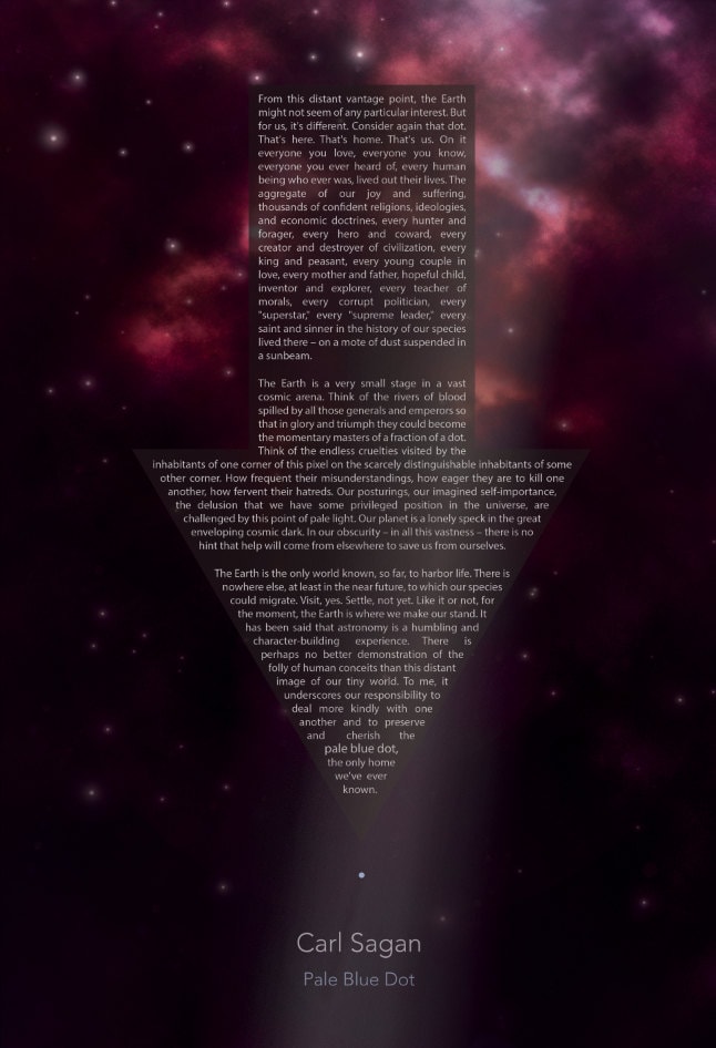 Carl Sagan Pale Blue Dot Poster Alternate 8x10, 11x17, or 13x19 