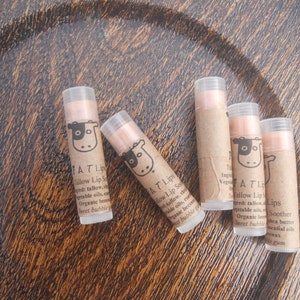 F  A  T  Lips Organic Grass Fed Tallow Lip Balm/ Dry Cracked Lip Therapy/ 100% Organic Creamy & Moisturizing  Balm