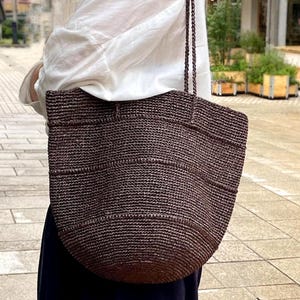 PDF downloadable crochet raffia beach tote bag pattern