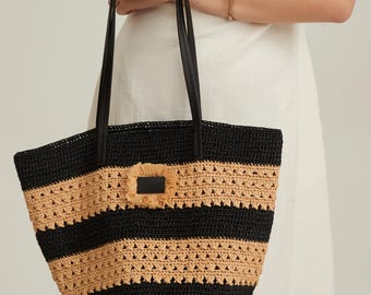 Crochet Raffia Tote Bag