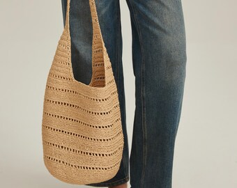 Crochet Raffia Shoulder Bag