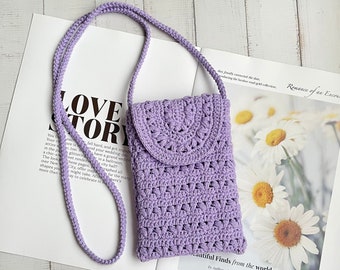 Crochet Bag PATTERN - Crooked Post Mini Bag - DIY Crochet Bag - Crochet Crossbody Bag Pattern -Crochet Phone Case Bag