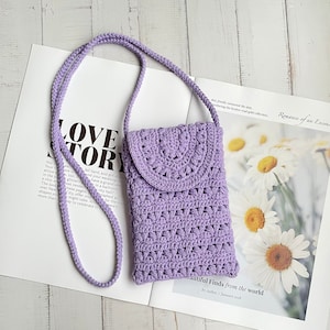 Crochet Bag PATTERN - Crooked Post Mini Bag - DIY Crochet Bag - Crochet Crossbody Bag Pattern -Crochet Phone Case Bag