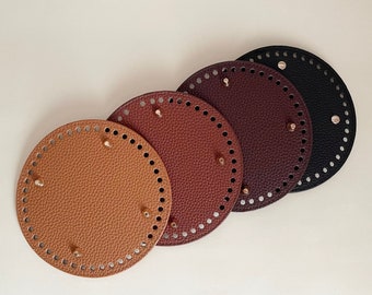 PU Leather Circle Bag Base, Crochet Knitting Supplies (15cm,19cm)