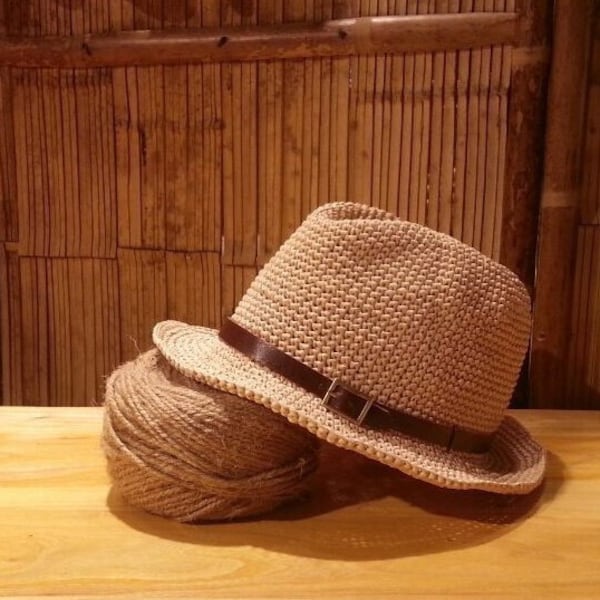 rafia de ganchillo paja fedora sombrero solar, sombrero fedora de paja con banda de sombrero de cuero, sombrero de paja para hombres, unisex panama fedora sombrero para el sol