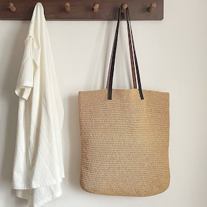 Crochet Raffia Tote Shoulder Bag Pattern for Beginners