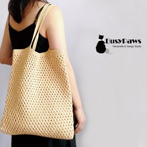 Häkeln Sie Raffia Tote Bag Muster, Häkeln Sie Sommer Boho Tasche Muster