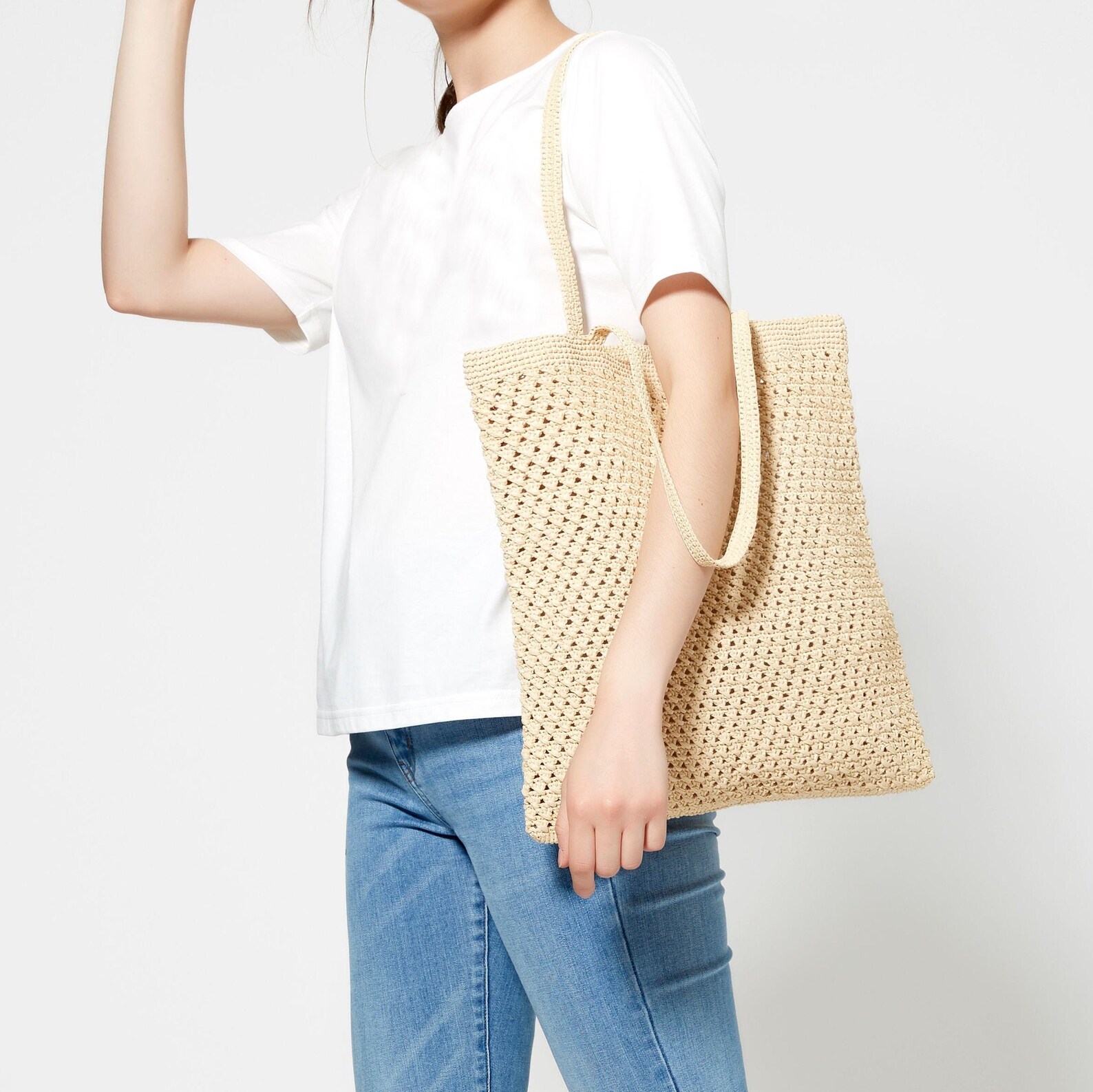 Crochet raffia summer holiday tote bag pattern Etsy