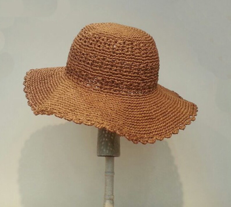 Crochet Raffia Ruffle Brim Floppy Hatstraw floppy sun hat Etsy