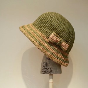 pdf download crochet hat pattern, raffia straw summer sun hat pattern，cloche hat pattern