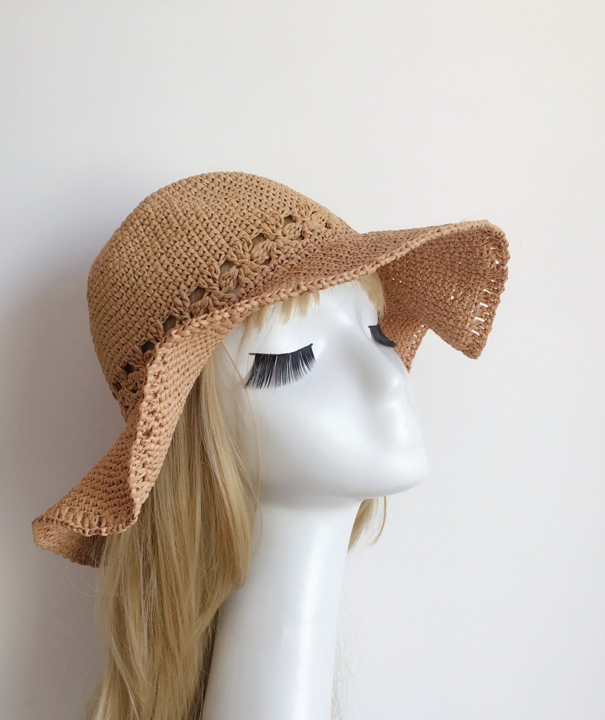 H-1 crochet floppy sun hat pattern,straw sun hat pattern