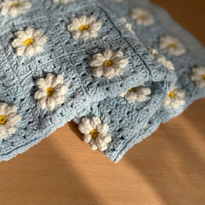 CROCHET KIT daisy blanket kit, Marguerite Daisy Blanket kit,floral blanket kit,5 PLY cotton yarn kit