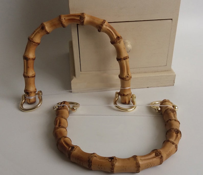 Poignée de sac en bois en bambou avec le matériel en métal Etsy