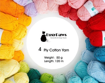 Soft Acrylic Milk Cotton Yarn, 4 Ply for Crochet Knitting,Yarn for beginner,Amigurumi Yarn