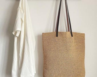 Crochet Raffia Tote Shoulder Bag PDF download Pattern for Beginners