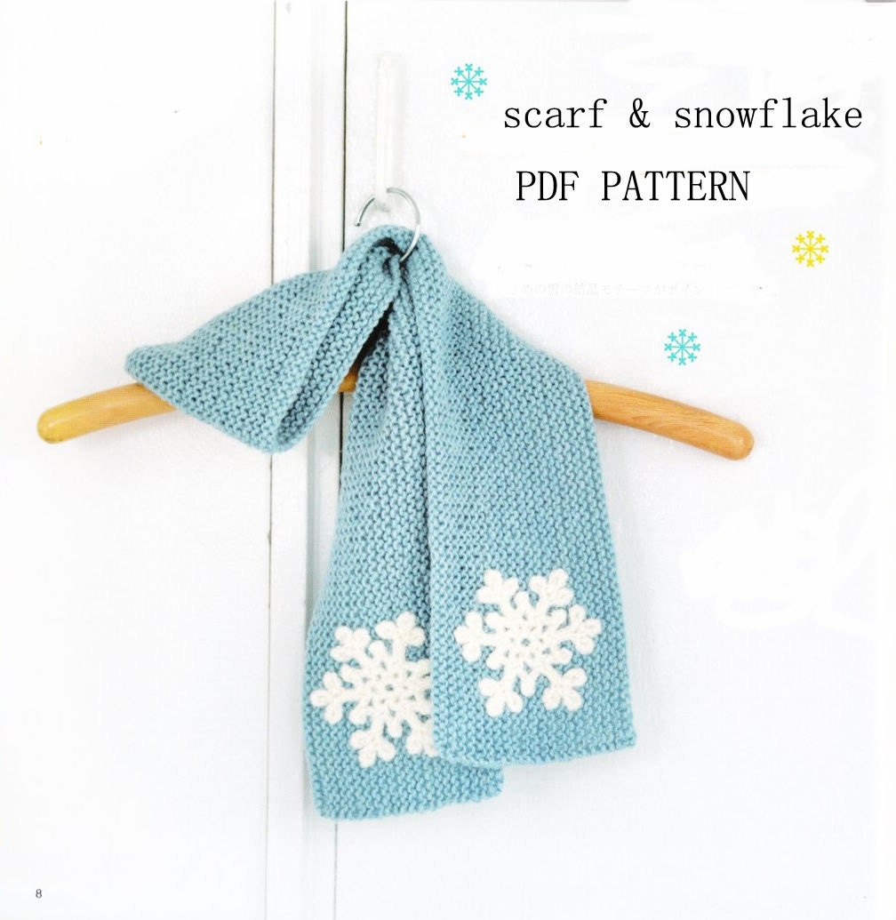 Pdf download crochet snowflake knit scarf pattern Etsy