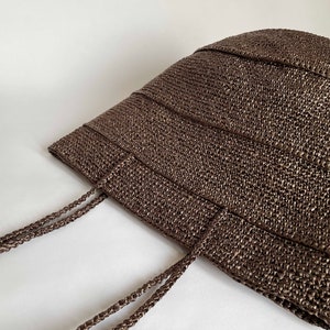 Cabas de plage en paille et raphia au crochet