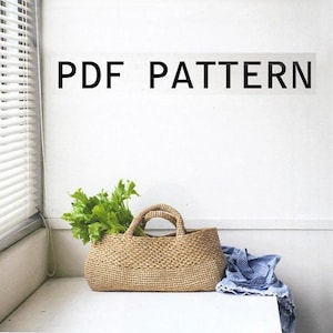 PDF download crochet raffia summer beach tote bag pattern