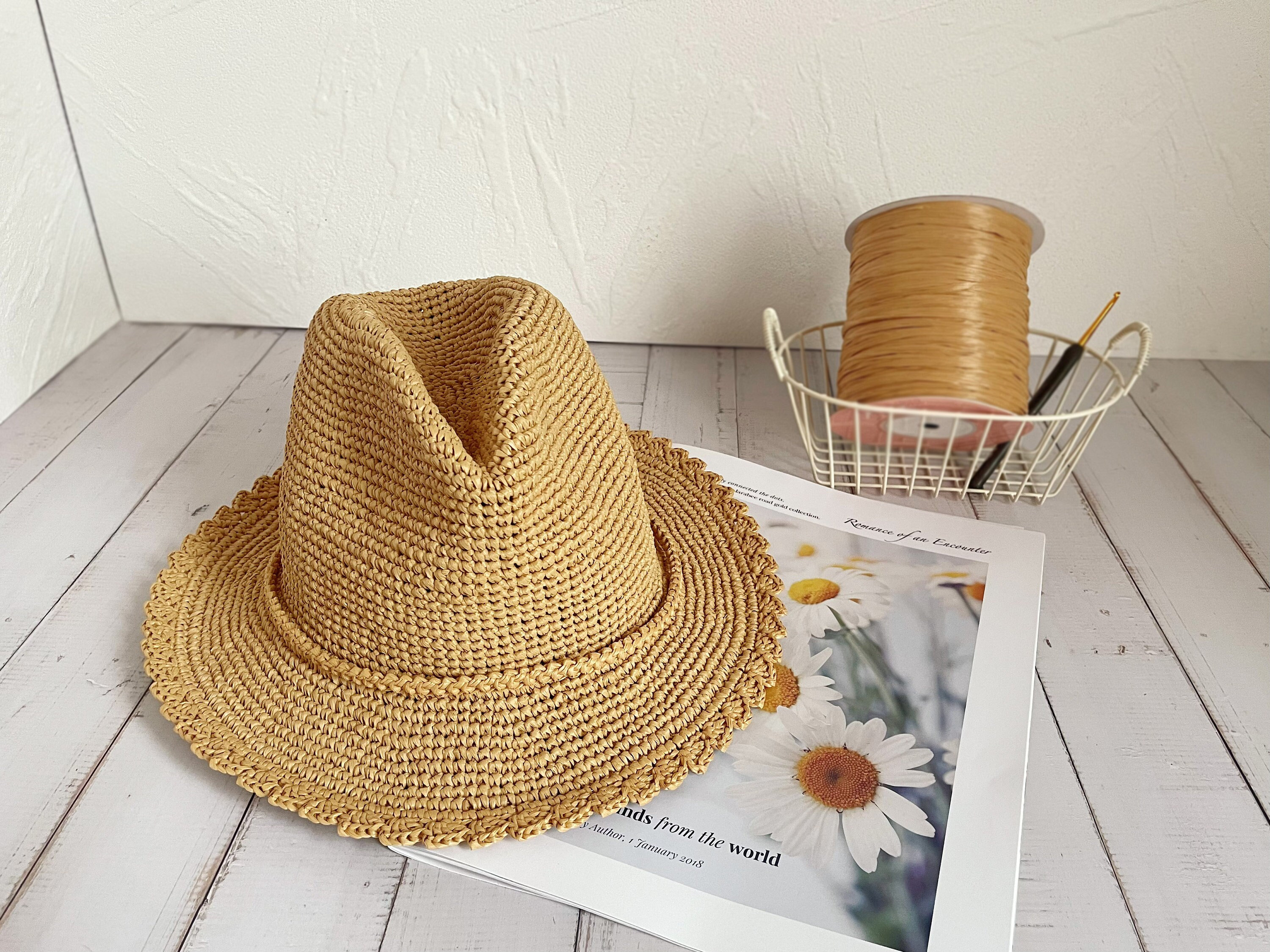 Raffia Paper Sun Hat - Etsy Canada