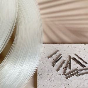 2mm*5.5-Yards/10-meters Transparent plastic Millinery Wire and free joiners,shapable thread for hat brim