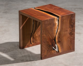 Zug Side Table, Custom Made to Order Live edge Side Table