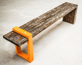 Industrial Bench, St. Aubin Bench, handcrafted vintage bench