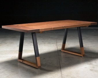 Solid Walnut Dining Table, Griswold Dining Table, industrial dining table