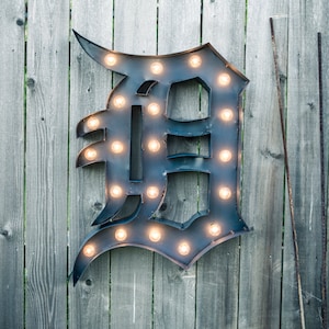 Vintage Marquee Sign - Detroit Tiger&#39;s D - Handmade in Detroit