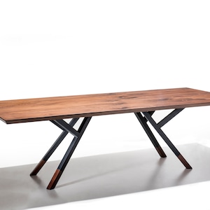 Piper Dining Table, Custom Made Industrial Modern Dining Table