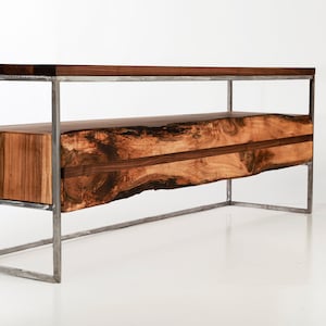 Flitch Media console, TV stand industrial rustic, tv stand