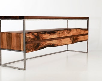 Flitch Media console, TV stand industrial rustic, tv stand