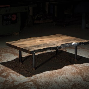 Randolph Live Edge Coffee Table - Handcrafted Maple Slab