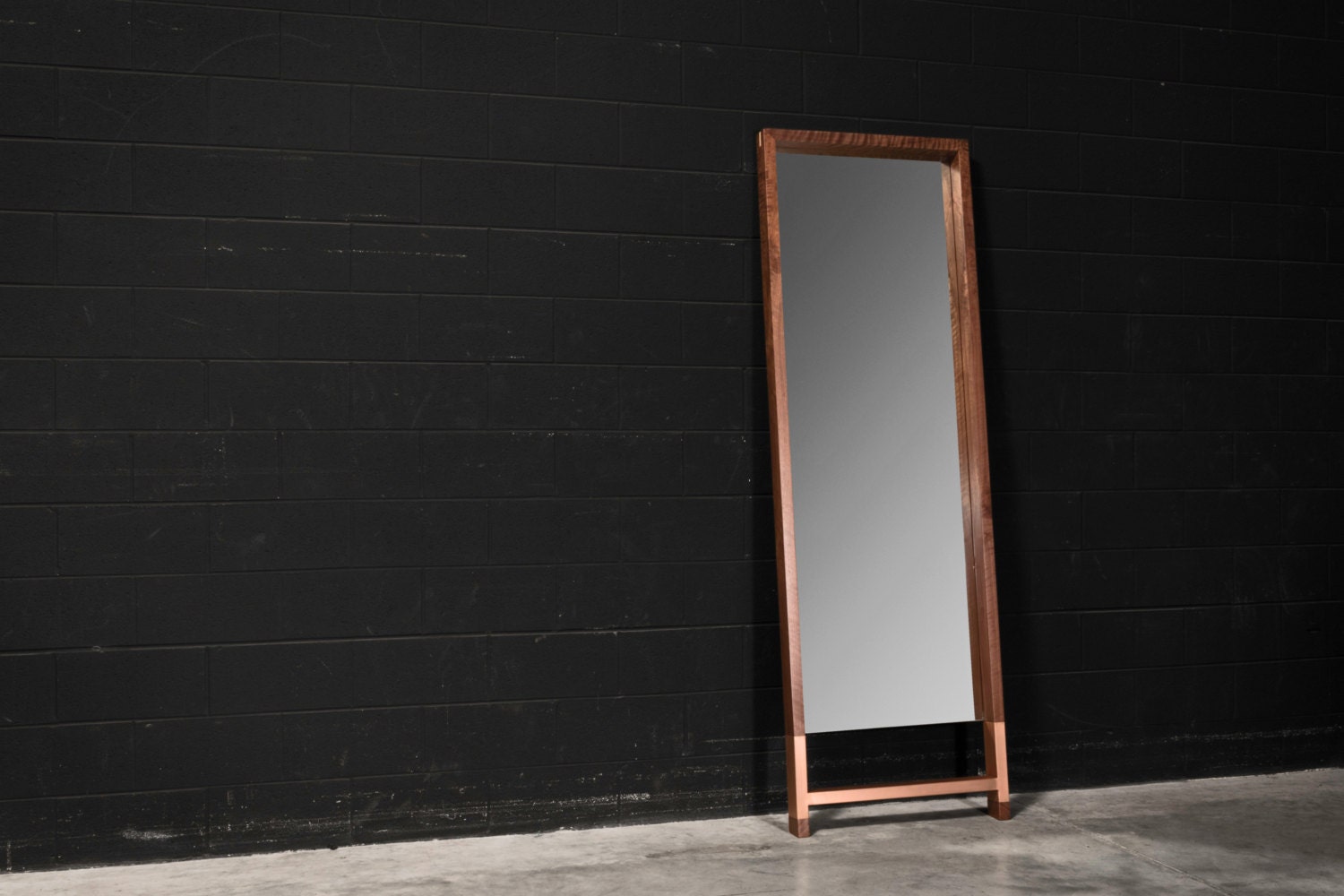 Madison Standing Mirror, Industrial Moden Walnut
