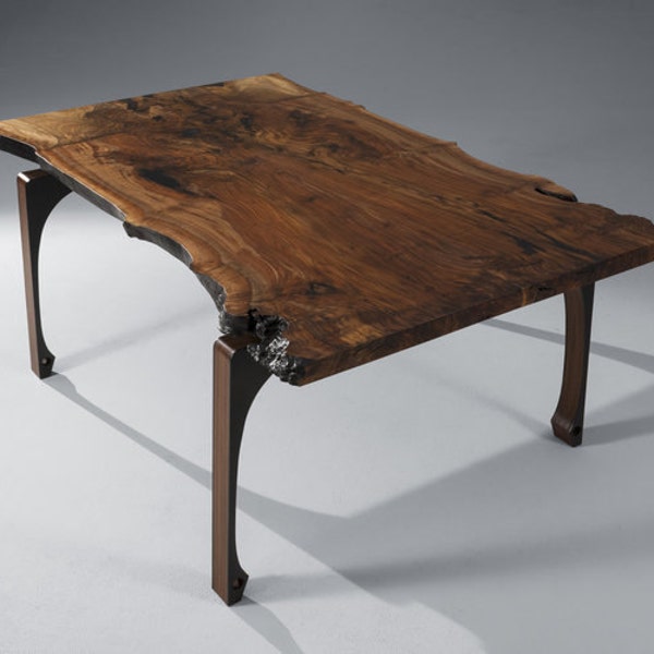 Gladstone Dining Table, Claro walnut table, live edge dining table