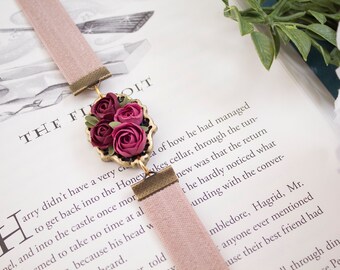 Bookmark, Rose bookmark , Clay bookmark , Personalized bookmark, Stretchable Bookmark