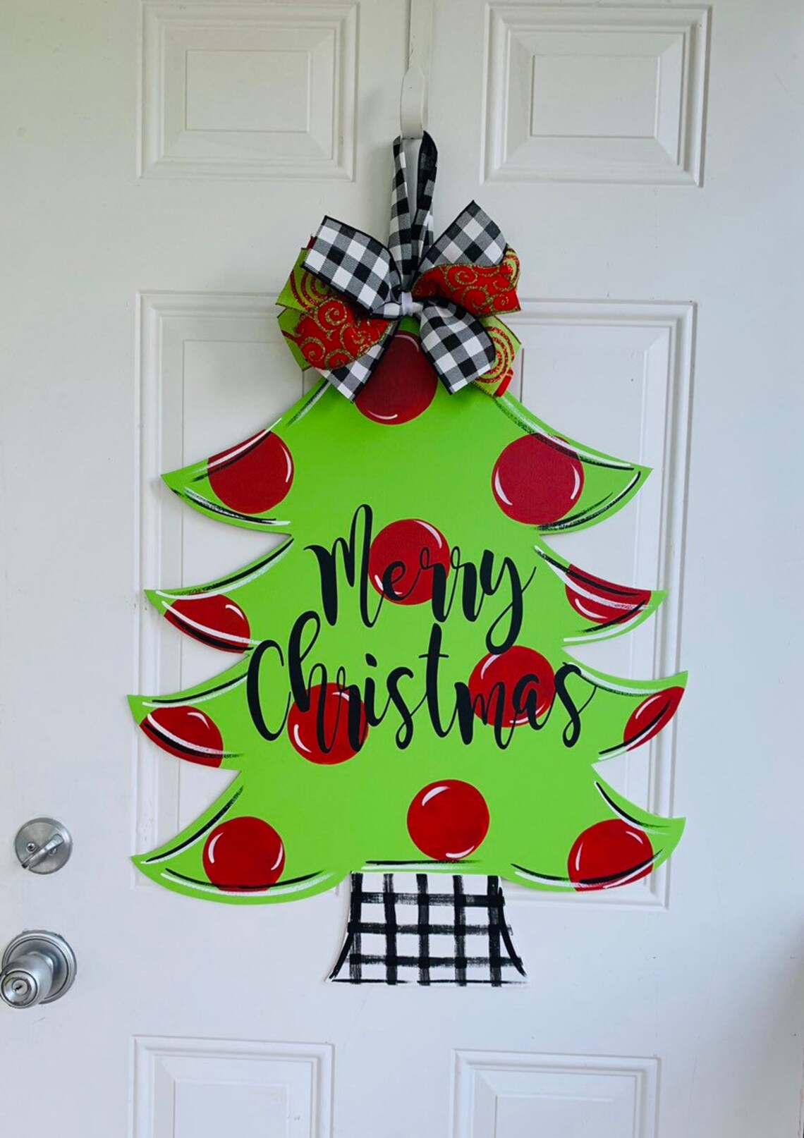 Christmas Door Hangers Christmas Wreath Christmas Tree Door Etsy