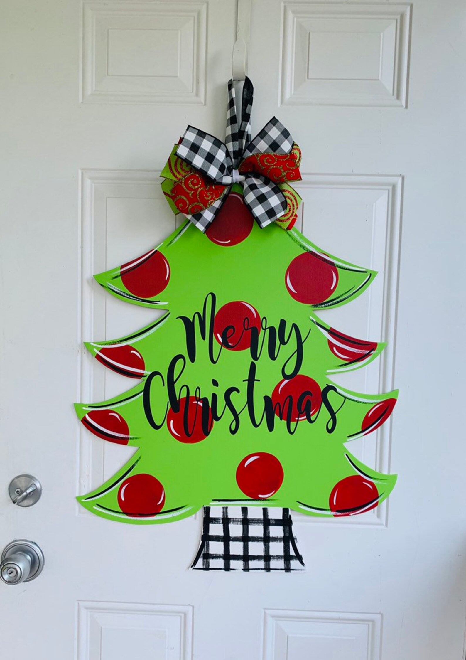 Christmas Door Hangers Christmas Wreath Christmas Tree Door Etsy