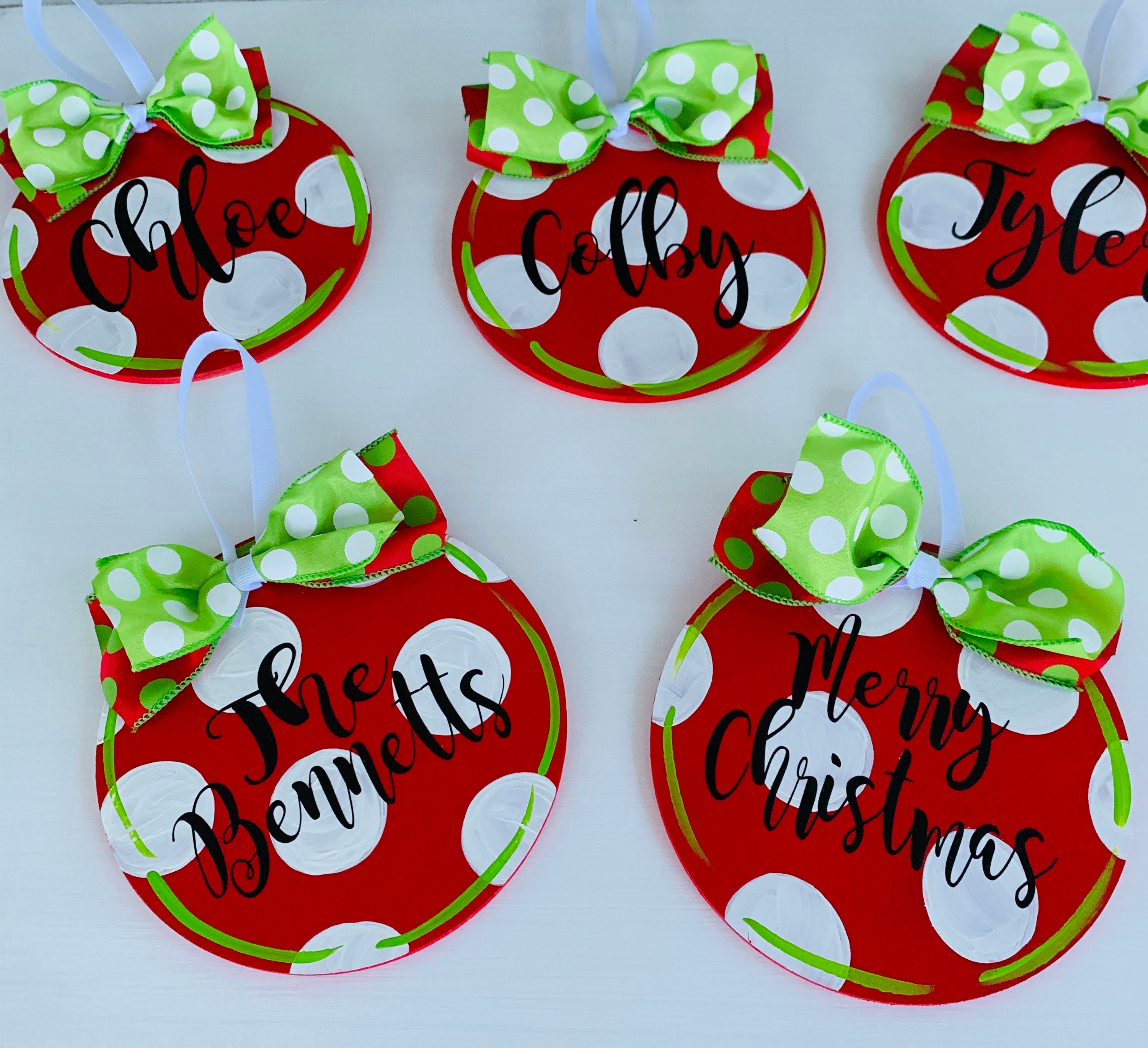 Personalized Christmas ornaments Family name ornaments hand Etsy