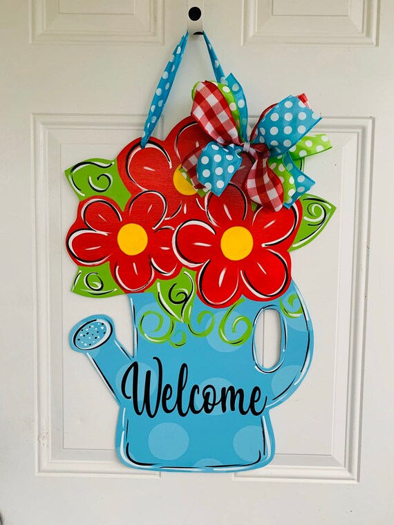 Spring Door Hanger Summer Door Hanger Flower Door Hanger - Etsy