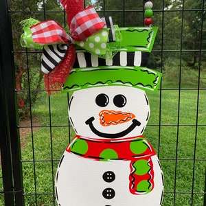 Snowman Christmas door hanger, Snowman door hanger, Christmas door hanger