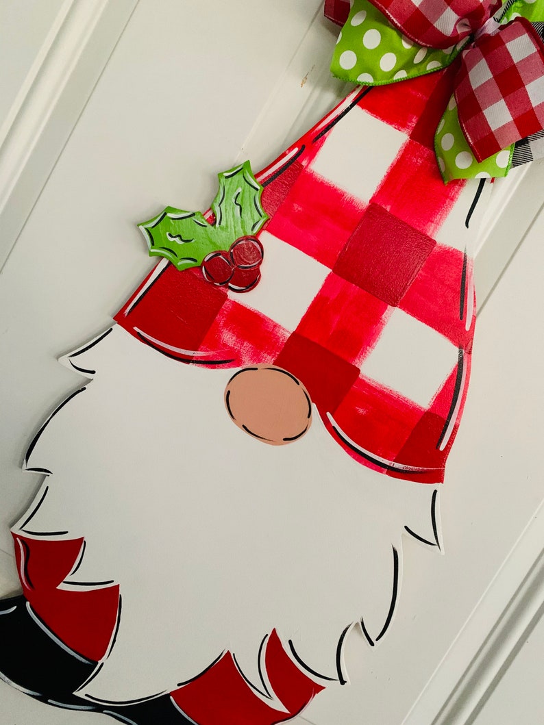 Christmas Gnome Door Hanger Santa Gnome Christmas Gnome Etsy