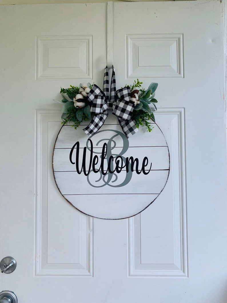 Initial Door Hanger Door Hanger Last Name Door Etsy