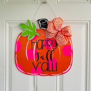 Fall door hanger, pumpkin door hanger, outside fall decorations