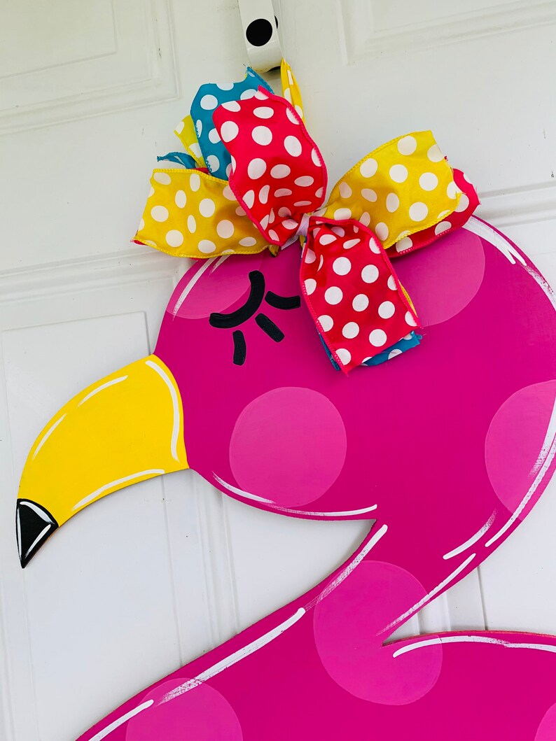 Flamingo door decoration door hanger monogrammed door Etsy