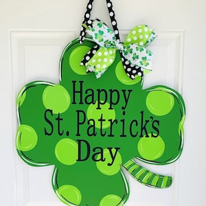 St. Patrick's day door hanger, Shamrock front door hanger, Mardis Gras door hanger