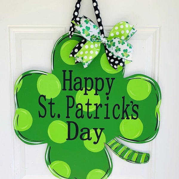 St. Patrick's day door hanger, Shamrock front door hanger, Mardis Gras door hanger