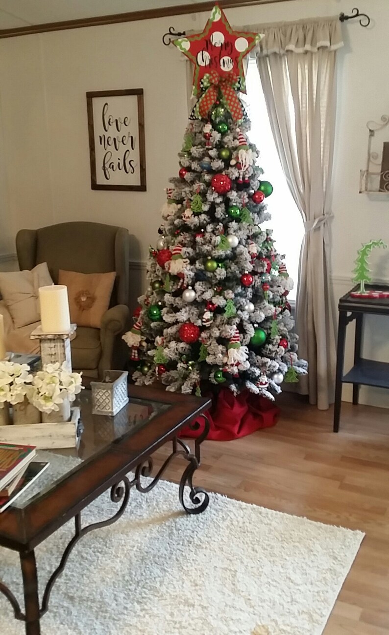 Christmas Tree Topper Holiday Tree Topper Personalized Tree Etsy