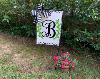 Monogrammed garden flag, yard decor